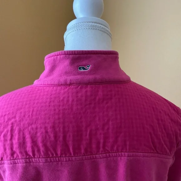 Vineyard Vines Fuchsia Half-Zip  size medium, long sleeves - Picture 7 of 8